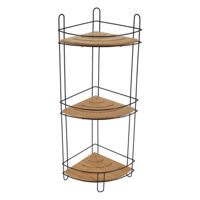 Этажерка Tendance 55742 Raft de colt 3 nivele 27x20x62cm, metal negru, bambus