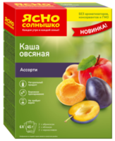 Каша овсяная Ясно Cолнышко Ассорти с абрикосом, яблоком, черносливом, 270 г