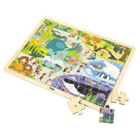 Головоломка PolarB 44587 Puzzle din lemn Grădina zoologică 48elem