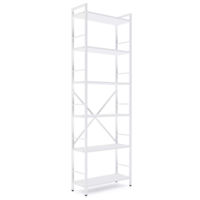 Офисный стеллаж Nex Home Raft metalic Loft 1800x600x240mm, 6 polite PAL, White/White snow
