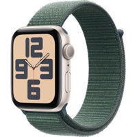 Ceas inteligent Apple Watch SE 2024 GPS 44mm Starlight Aluminium Case with Lake Green Sport Loop MXEW3