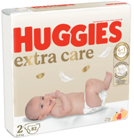 Подгузники Huggies Extra Care 2 (3-6 кг) 82 шт