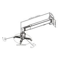 Projector Mount Brateck "PRB-2W" Universal BLACK, 430 - 650mm, max.load 20kg, Ceiling&Wall