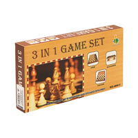 Шахматы деревяные 3-в-1, 24х12 см W001S 167600 (4746)