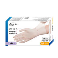 Перчатки LATEX GRIP LIGHT, размер M, БЕЛЫЕ, 100шт, HYGONORM, FM