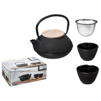 Чайник заварочный miscellaneous 55751 Set ceainic 0,8l cu 2 cesti, din fonta, capac bambus