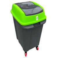 Урна для мусора Hydro S HIPPO cu roți 50 L Negru / Verde 0430529