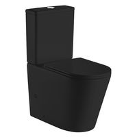 Closet WC VOLLE NEMO BLACK Rimless compact 67 * 38,5 * 84,5cm instalare pe podea, mat, ieșire, intrare inferioară, rezervor de 3 / 4,5 l, scaun solid Slim slow-closing