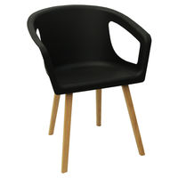 купить Пластиковый стул, деревянные ножки 560x590x800 мм, черный в Кишинёве