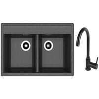 Мойка кухонная со смесителем Dr.Gans Astra 780 + SanDonna F 7073 negru