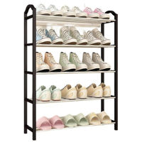 Полка для обуви miscellaneous RM42 cu 5 nivele (64x20xH80cm), plastic/metal, negru