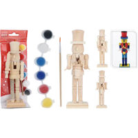 Set de creație Promstore 52509 Spargator de nuci 18cm + vopsele, lemn