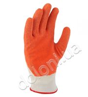 купить Перчатки хлопковые прорезиненные (белый/оранжевый) 450 в Кишинёве