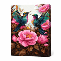 Картина по номерам Ideyka KHO6566 40x50cm Eco, Colibri gratios cu vopsele metalic extra