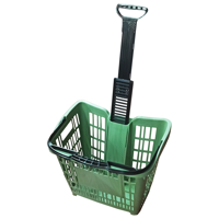 cumpără Coș din plastic 45l din material reciclabil cu mâner telescopic, verde în Chișinău