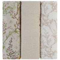 Аксессуар для пеленания Kikka Boo 31103010107 Pelinci de muselina Secret Garden Beige, 75x75cm, 3buc