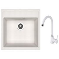 Мойка кухонная со смесителем Dr.Gans Nika 570 + SanDonna F 7073 alb