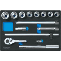 Набор ручных инструментов King Tony 9-6314MRV набор 3/4" торцевых головок 6 гран.воротков и удлинителей 14 пр. (FOAM)