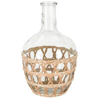 Ваза Promstore 49576 sticla Damigeana in impletitura de rachita, H31cm