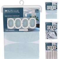 Занавеска для ванной Promstore 55584 Штора для душа 180 x 200 см, для ванной комнаты, полиэстер