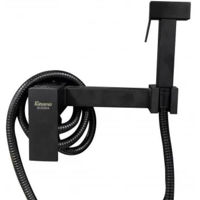 Смеситель для биде Rubano Baterie cu dus igienic, negru, inox, 27883