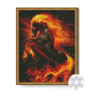 Tablou pe numere Art Gallery QB205855 Mozaic cu diamante patrate 40x50cm Calul inflacarat