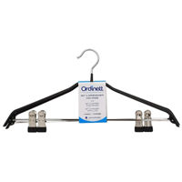 Cuier pentru haine Promstore 53094 Set 2 umerase din metal cu cleme Ordinett, 44cm