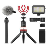 Штатив Helmet Boya Vlogger Kit Plus BY-VG350 (Led Light/Tripod/Shock Mount/Microphone With Monitoring, Super Cardiod Pattern)