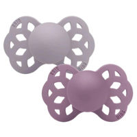 Suzetă BIBS 165111 Set 2 suzete anatomice din silicon BIBS Infinity Fossil Grey/Mauve (0-6 luni)