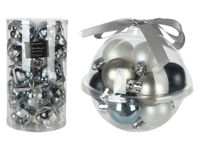 Set globuri 12X30mm "Peblle" in sfera cu banda, 3 modele