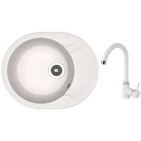 Мойка кухонная со смесителем Dr.Gans Berta 580 + SanDonna F 7073 alb