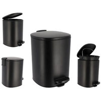 Урна для мусора Tendance 55711 cu pedala 5l, metal, negru