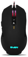 Gaming Mouse SVEN RX-G955, Optical 600-4000 dpi, 8 buttons, Soft Touch, Backlight, Macro, Black, USB