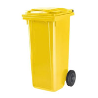 Урна для мусора Hydro S Tomberon plastic cu roti cauciuc, greu, 120 L, galben 8001228