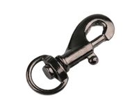 Metal swivel eye snap hook, 9 mm / black nickel