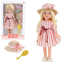 Кукла Essa 91099-E Păpușa Mica Milly, în rochie alb-roșie, 33 cm