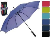 Зонт-трость D104cm однотонный, прямая ручка, 6 цветов