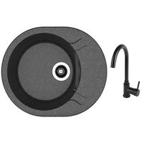 Мойка кухонная со смесителем Dr.Gans Berta 580 + SanDonna F 7073 negru