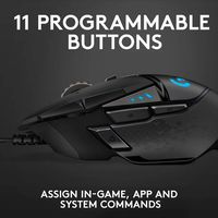 Wireless Gaming Mouse Logitech G502, Optical 100-25600 dpi 11 buttons, RGB, Adjj. Weight, Black USB