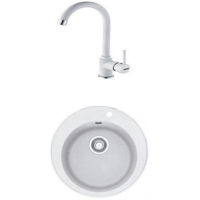 Мойка кухонная со смесителем Franke 114.0633.745 ROG 610 + Pola 1.0 Alb