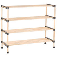 Raft pentru încălțăminte Seowood SEO-8174 Poliță din lemn pentru încălțăminte (4 nivele)