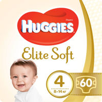 Подгузники Huggies Elite Soft 4 (8-14 кг) 60 шт