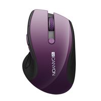 Wireless Mouse Canyon MW-01, Optical, 1000-1600dpi, 6 buttons, Ergonomic, Black/Purple