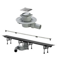 Set: rigolă de duș ADVANTIX VARIO + insert de design Visign SR1 mat + scurgere ADVANTIX pentru baie, etansare uscata, orizontala D50