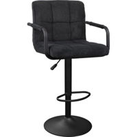 Scaun de bar Deco SB-042 Velvet Black + Black Legs