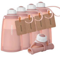 Контейнер для хранения пищи Momcozy MS013-IR00NB-A Pungi pentru pastrarea laptelui din silicon Red, 5buc