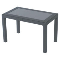 Садовая мебель Hydro S Стол из ротанга со стеклом, 140x80x75, Антрацит