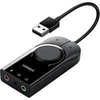 Переходник для IT Ugreen 40964 CM129, USB-A External Stereo Sound, 15cm, Black