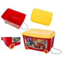 Короб для хранения Бытпласт 45685 Контейнер для игрушек Пластишка 45l, 58X39X33cm, красный
