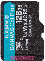 Флеш карта памяти SD Kingston SDCS3/128GB, microSD Class10 A1 UHS-I U1 (V10) + SD adapter